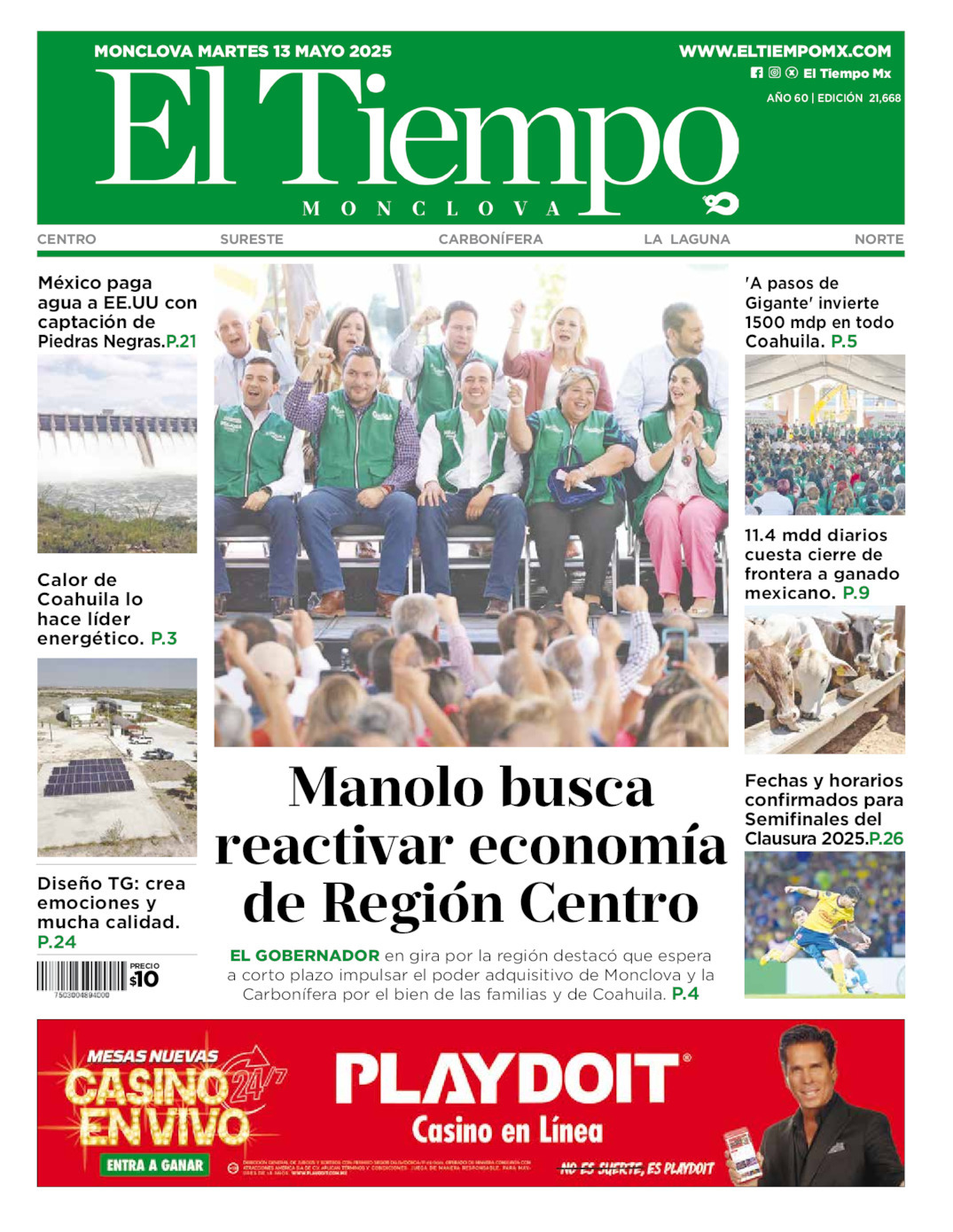 El Tiempo Monclova, edición del martes 13 de mayo de 2025 El Tiempo Monclova, edición del martes 13 de mayo de 2025