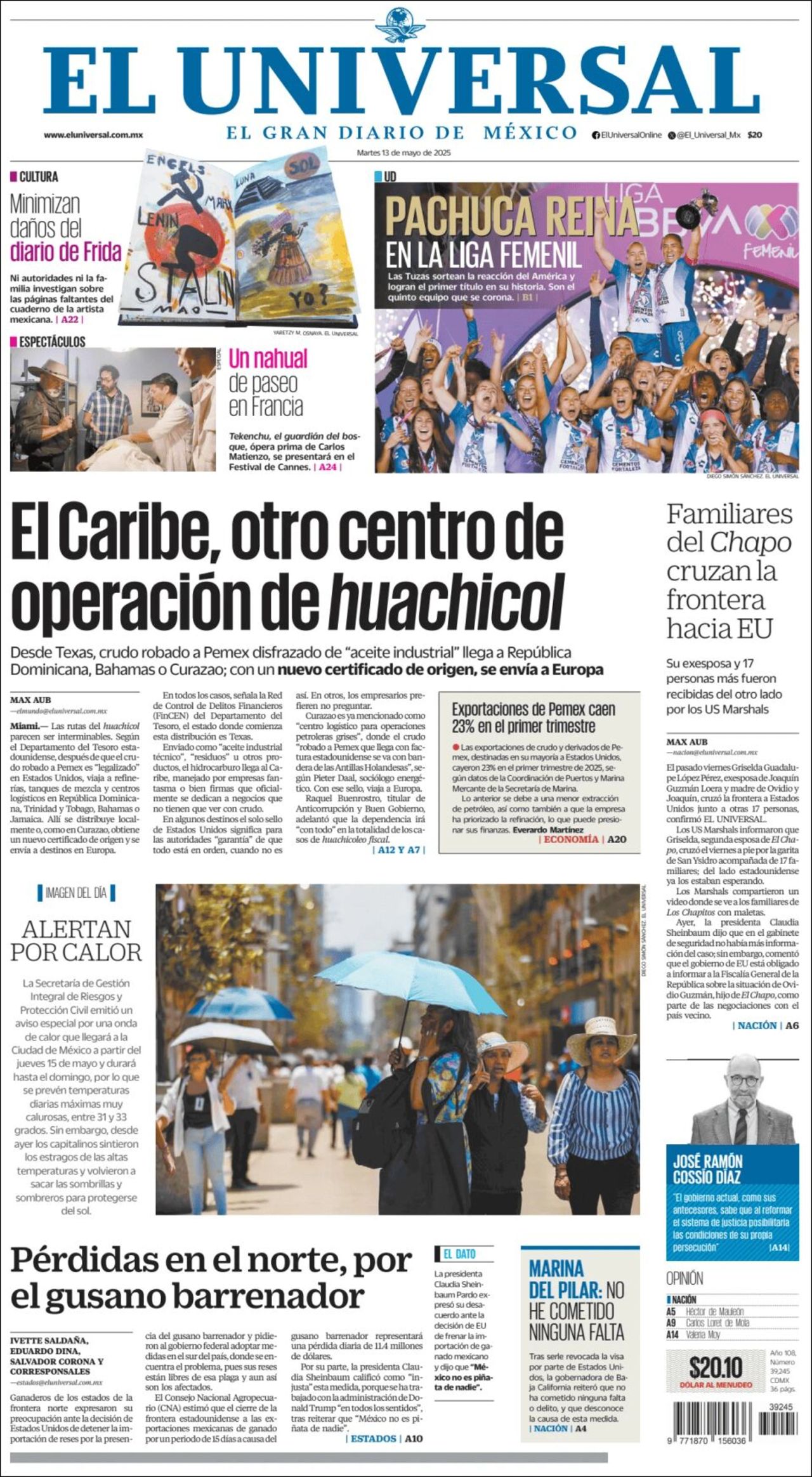 El Universal, edición del martes 13 de mayo de 2025 El Universal, edición del martes 13 de mayo de 2025