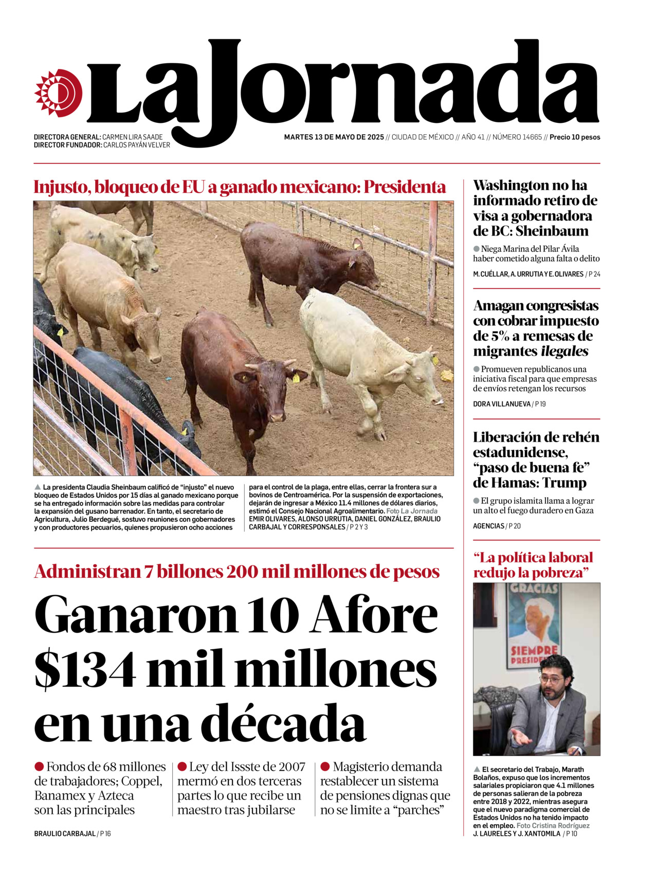 La Jornada, edición del martes 13 de mayo de 2025 La Jornada, edición del martes 13 de mayo de 2025
