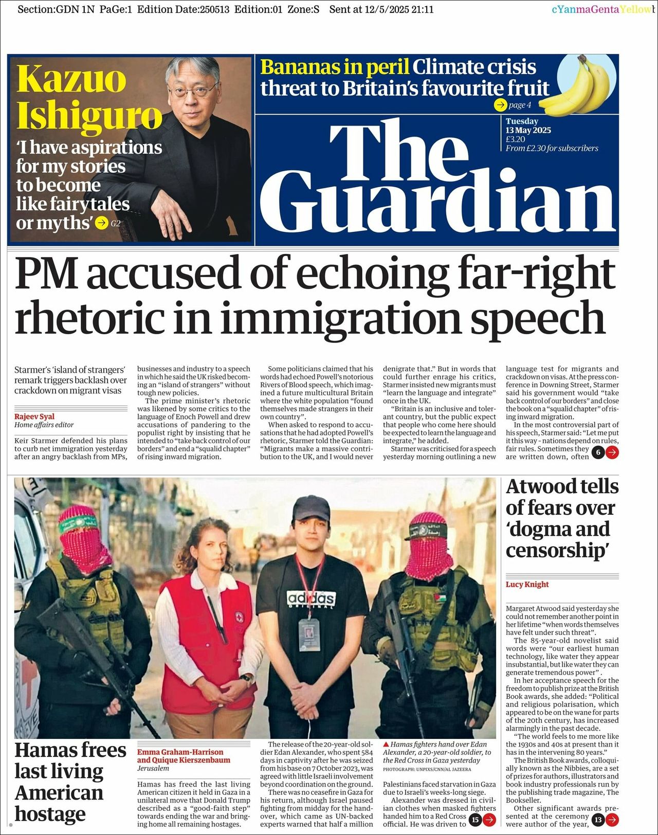 The Guardian, edición del martes 13 de mayo de 2025 The Guardian, edición del martes 13 de mayo de 2025