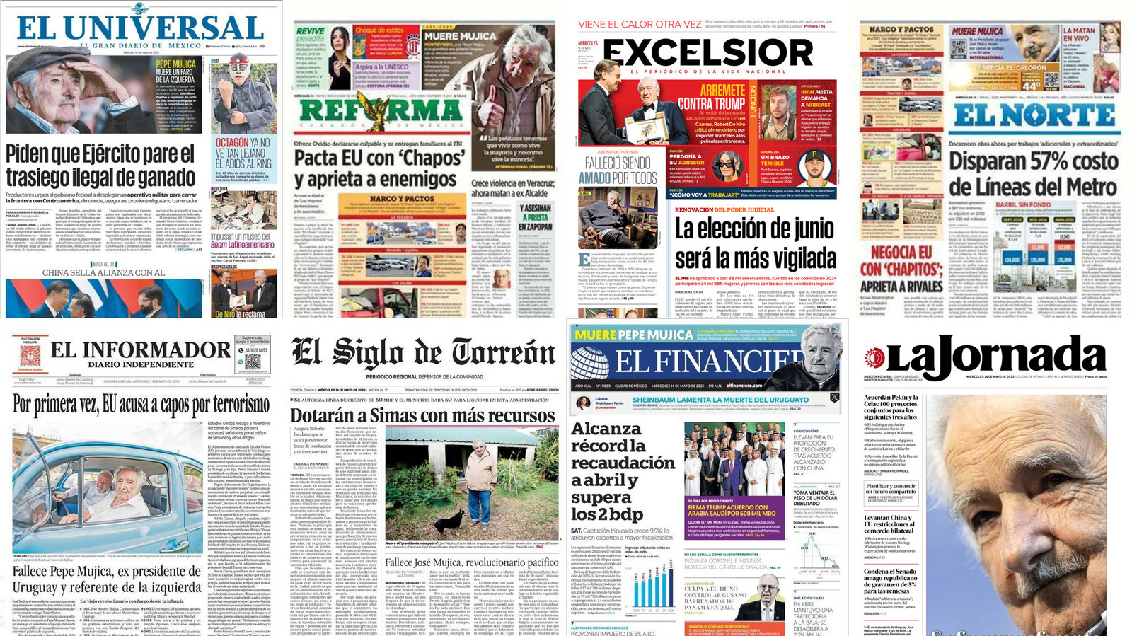 Portadas de periódicos impresos más importantes de México hoy