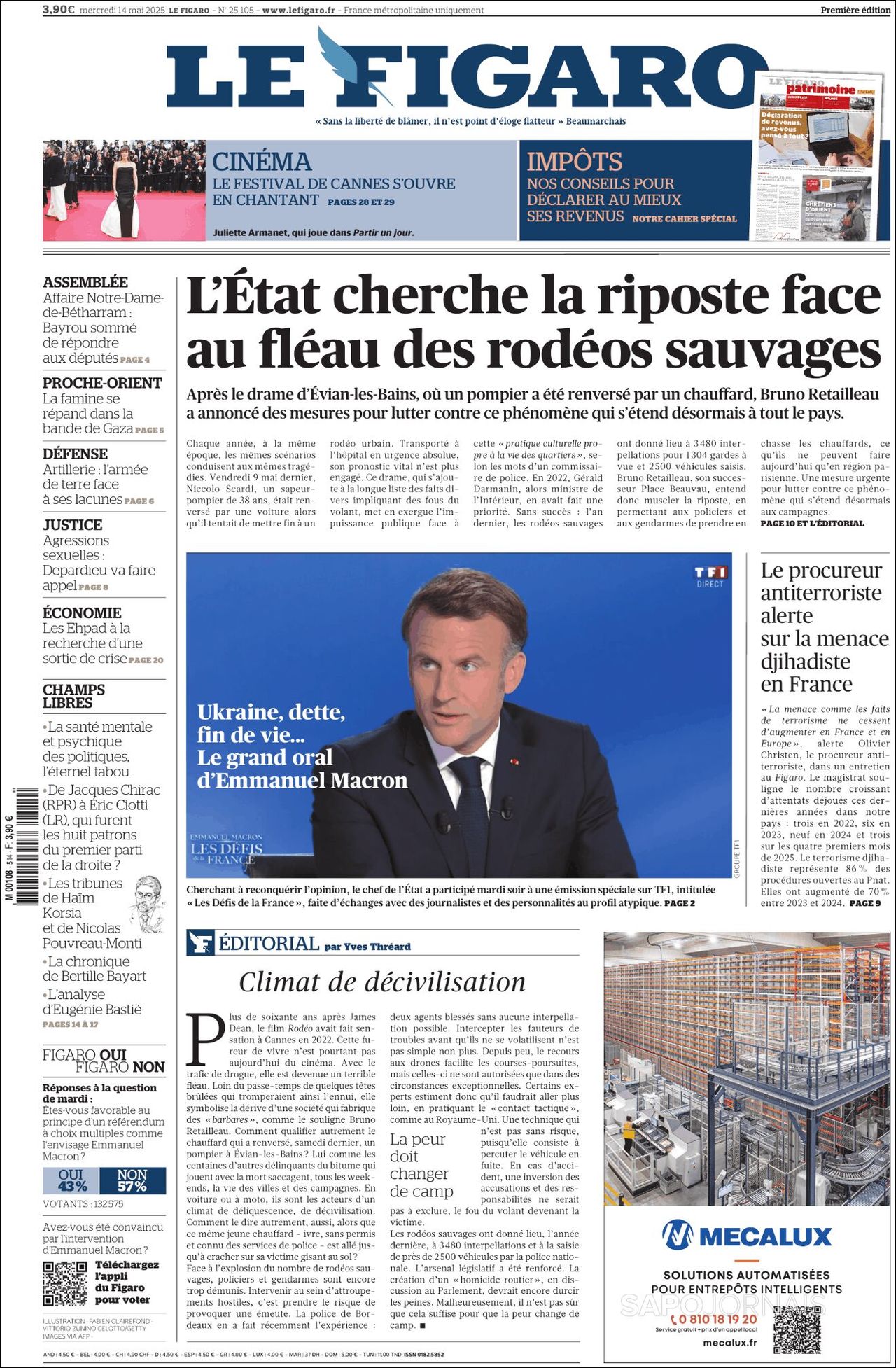 Le Figaro, edición del miércoles 14 de mayo de 2025 Le Figaro, edición del miércoles 14 de mayo de 2025