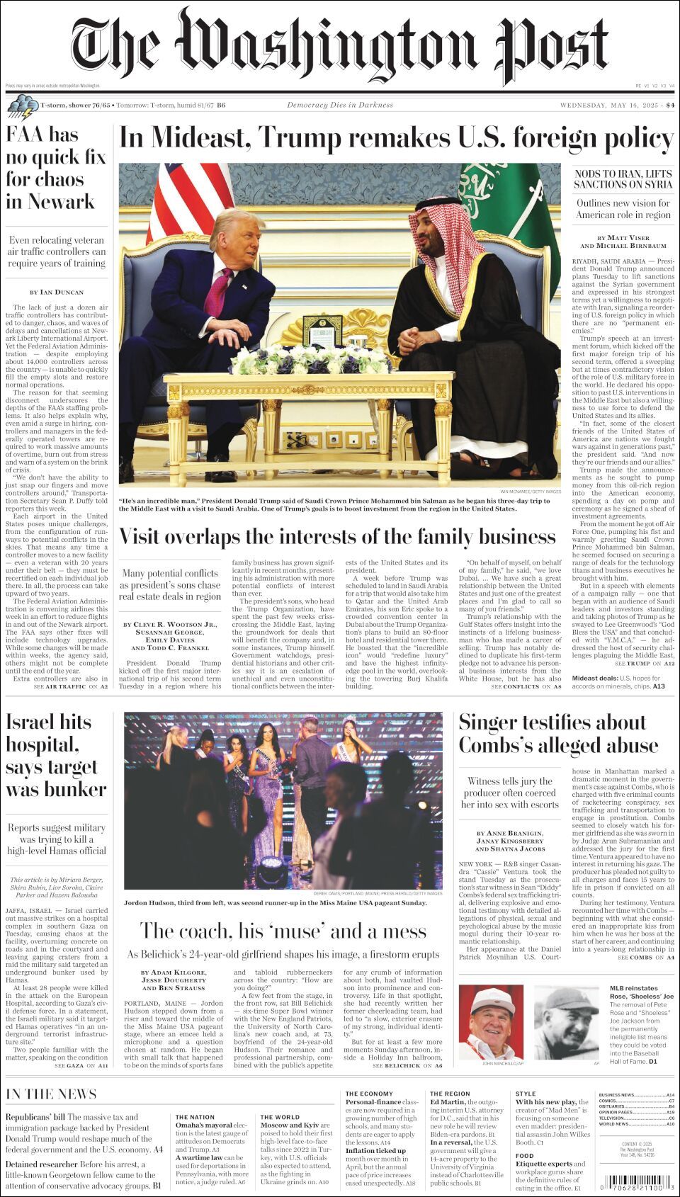 The Washington Post, edición del miércoles 14 de mayo de 2025 The Washington Post, edición del miércoles 14 de mayo de 2025