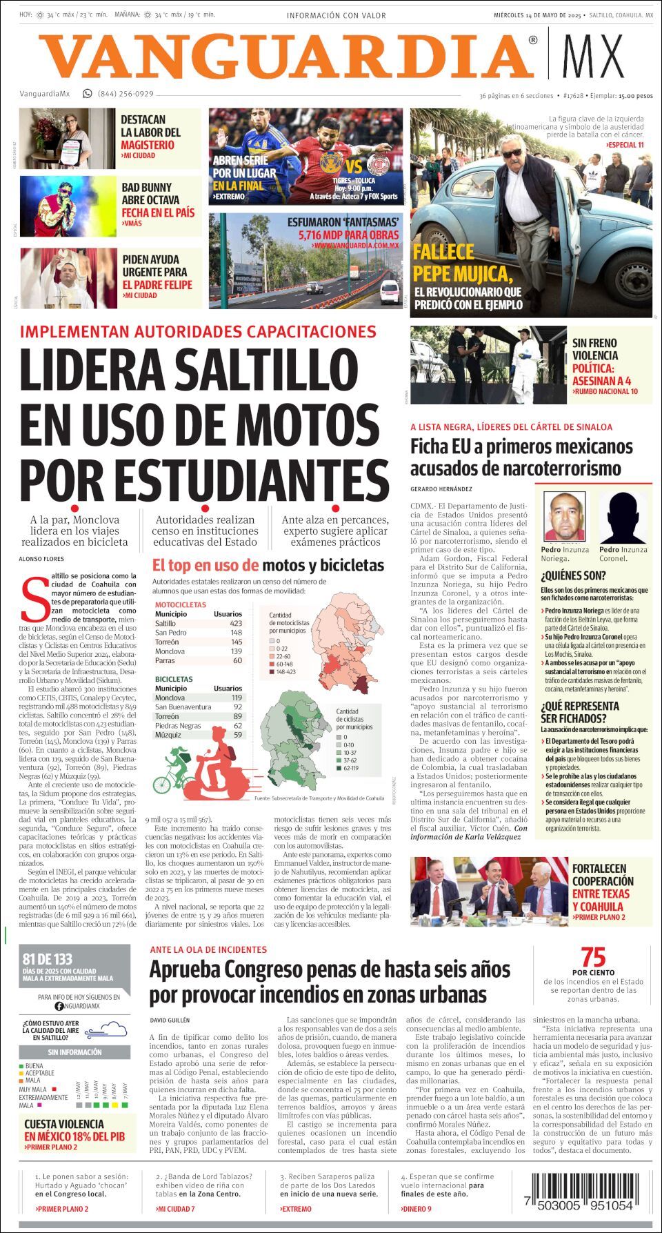 Vanguardia, edición del miércoles 14 de mayo de 2025 Vanguardia, edición del miércoles 14 de mayo de 2025