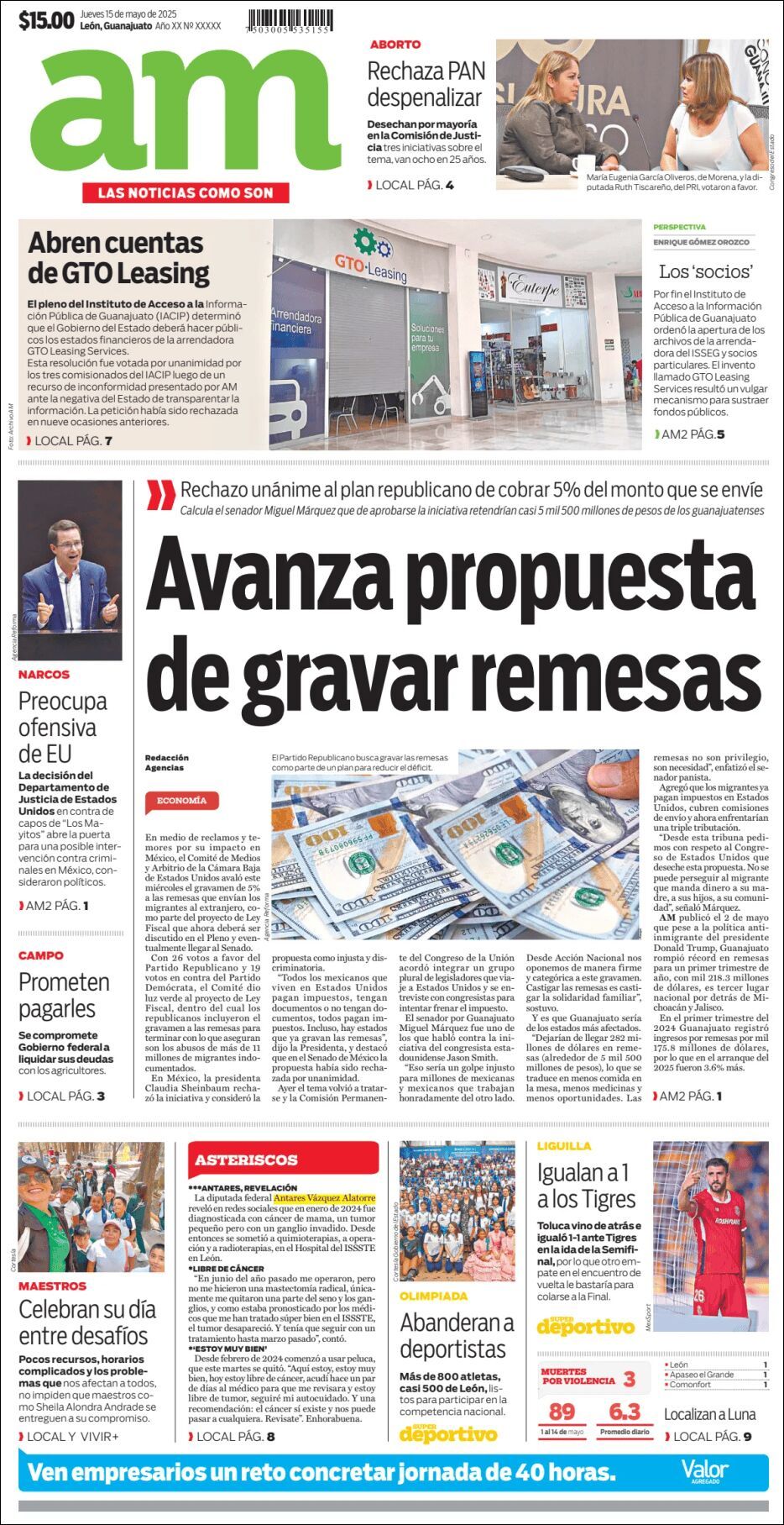 AM de León, edición del jueves 15 de mayo de 2025 AM de León, edición del jueves 15 de mayo de 2025