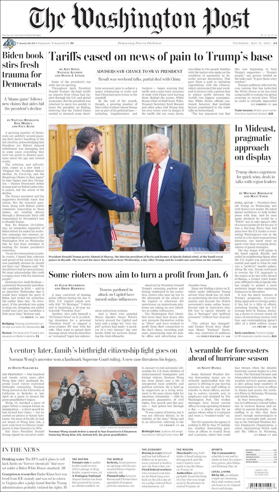 The Washington Post, edición del jueves 15 de mayo de 2025 The Washington Post, edición del jueves 15 de mayo de 2025