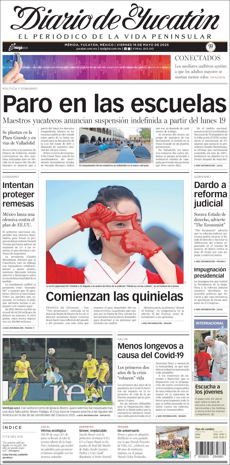 El Diario de Yucatán, edición del viernes 16 de mayo de 2025 El Diario de Yucatán, edición del viernes 16 de mayo de 2025