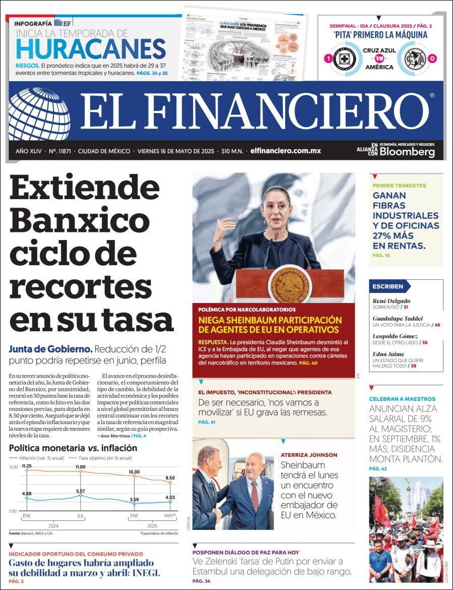 El Financiero, edición del viernes 16 de mayo de 2025 El Financiero, edición del viernes 16 de mayo de 2025