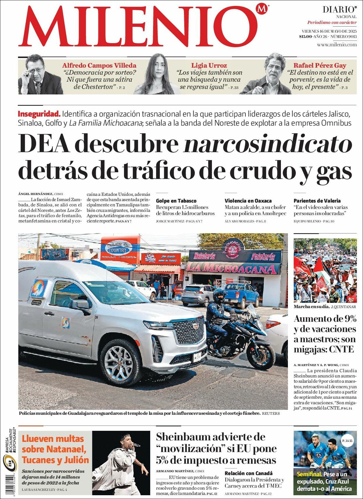 Milenio, edición del viernes 16 de mayo de 2025 Milenio, edición del viernes 16 de mayo de 2025