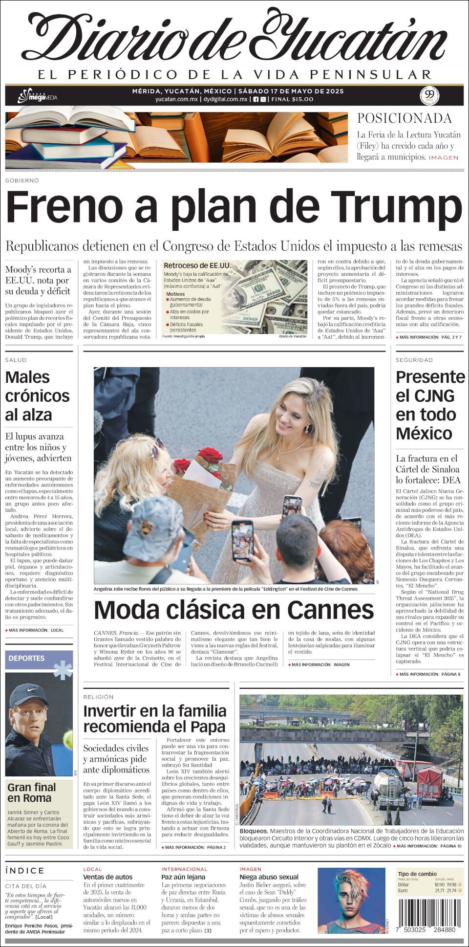 El Diario de Yucatán, edición del sábado 17 de mayo de 2025 El Diario de Yucatán, edición del sábado 17 de mayo de 2025