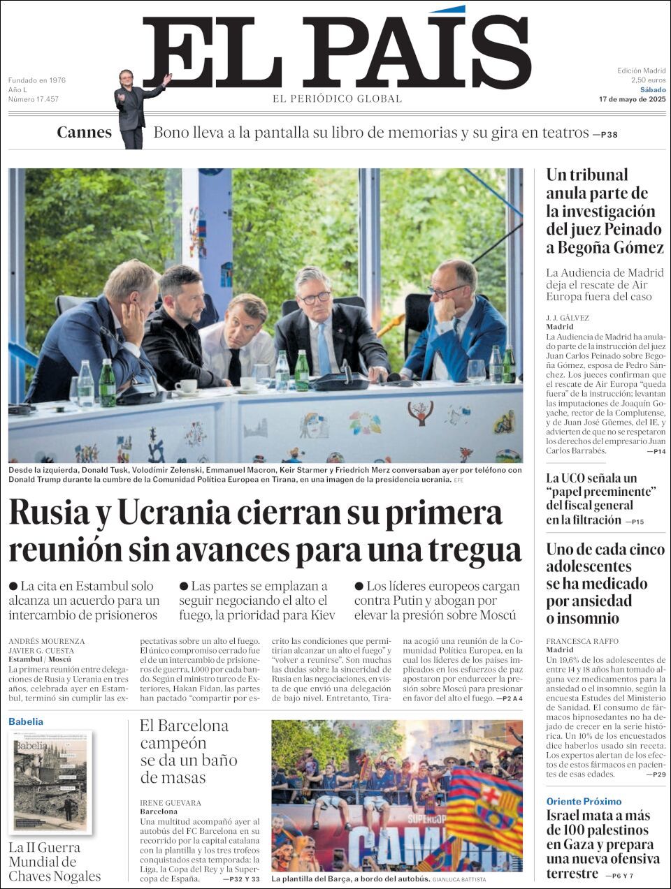 El País, edición del sábado 17 de mayo de 2025 El País, edición del sábado 17 de mayo de 2025