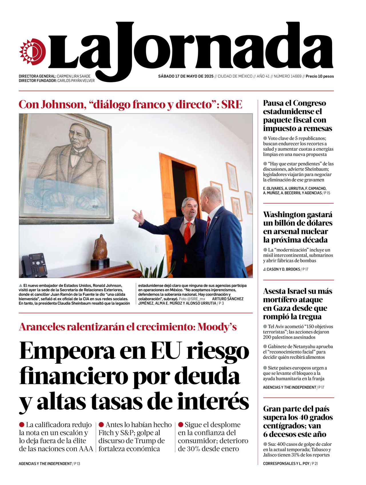 La Jornada, edición del sábado 17 de mayo de 2025 La Jornada, edición del sábado 17 de mayo de 2025