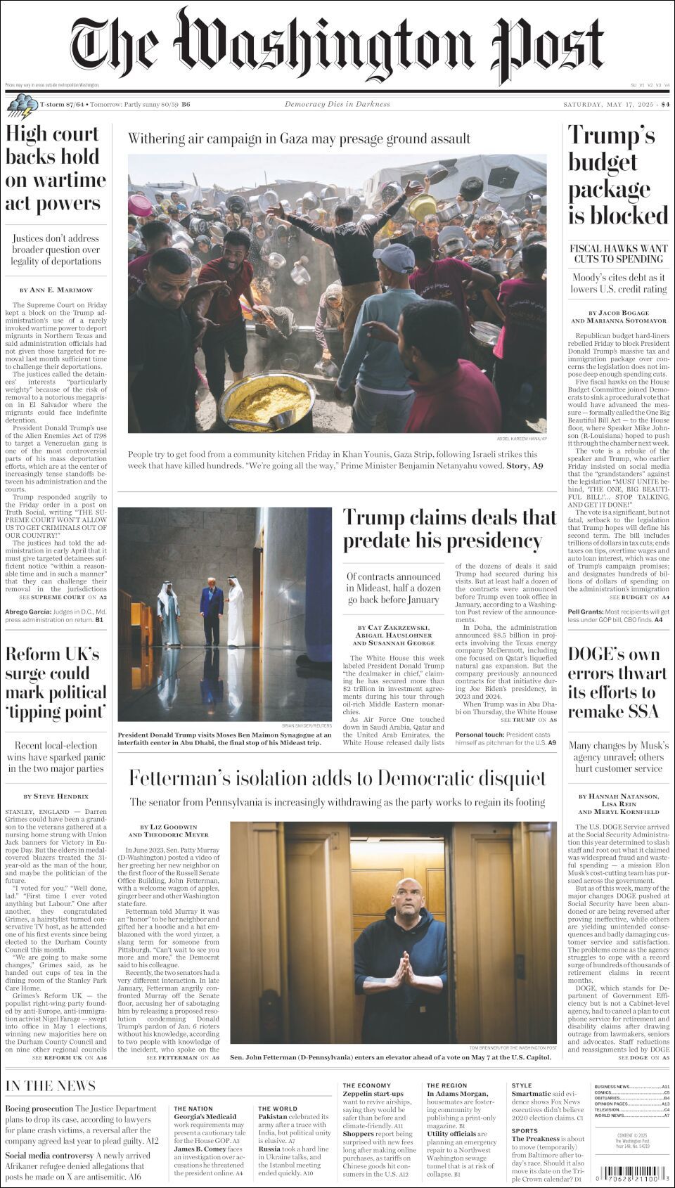 The Washington Post, edición del sábado 17 de mayo de 2025 The Washington Post, edición del sábado 17 de mayo de 2025