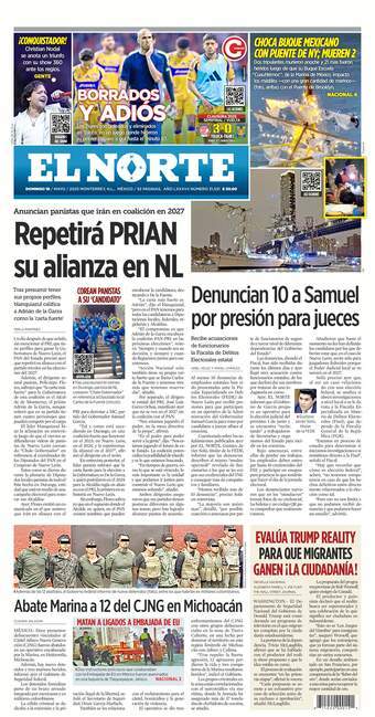 El Norte, edición del domingo 18 de mayo de 2025 El Norte, edición del domingo 18 de mayo de 2025