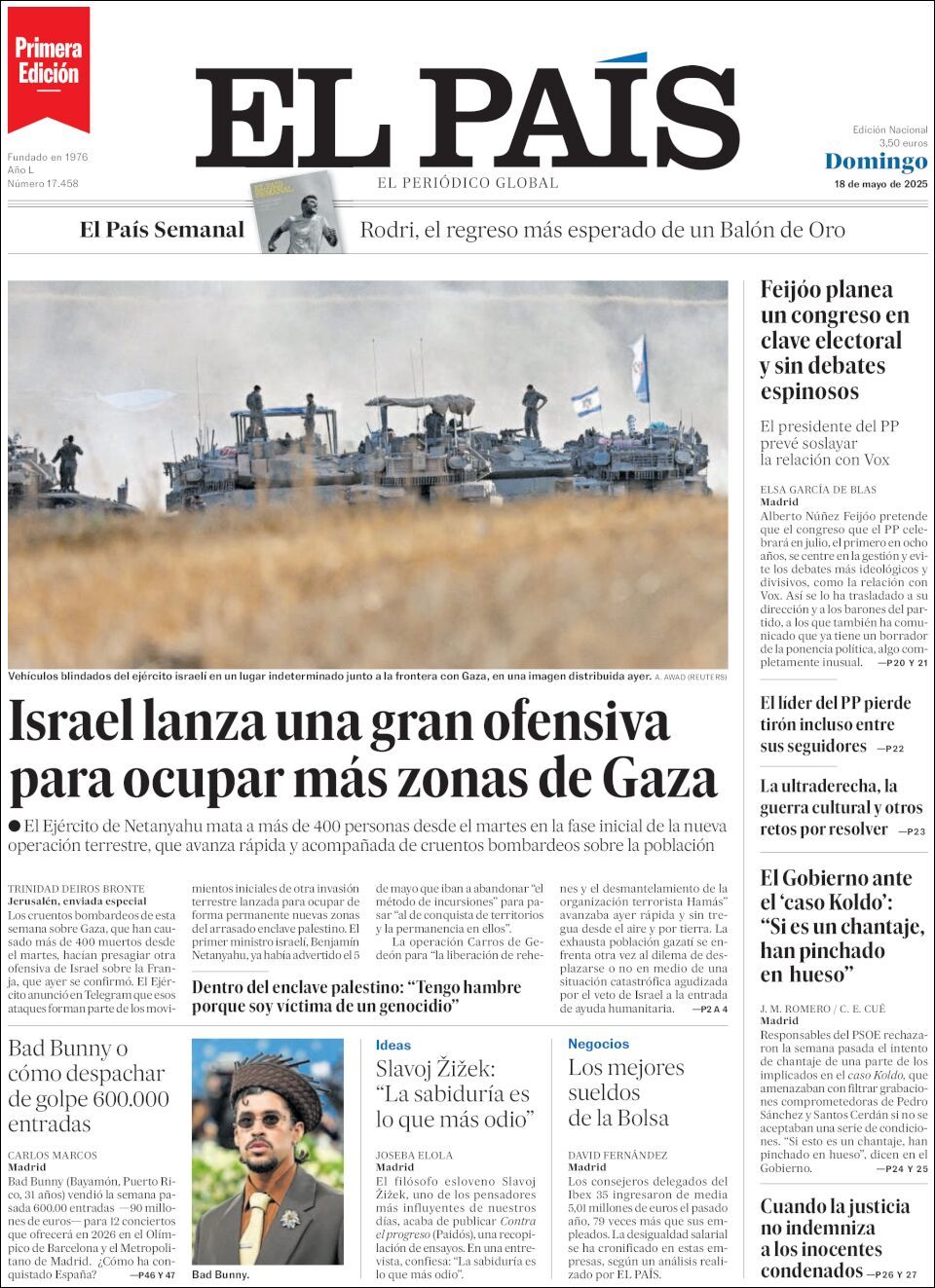 El País, edición del domingo 18 de mayo de 2025 El País, edición del domingo 18 de mayo de 2025