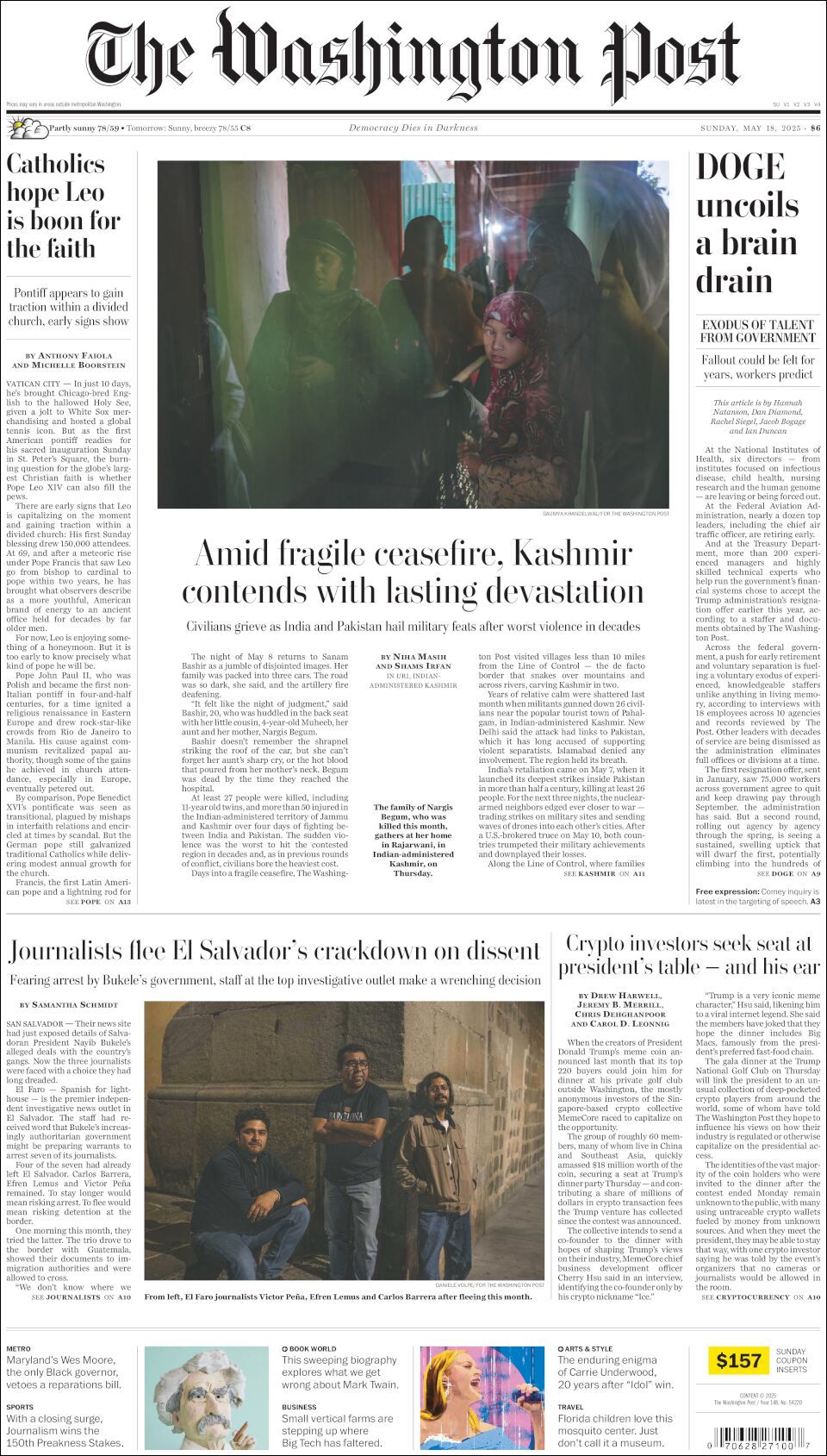 The Washington Post, edición del domingo 18 de mayo de 2025 The Washington Post, edición del domingo 18 de mayo de 2025