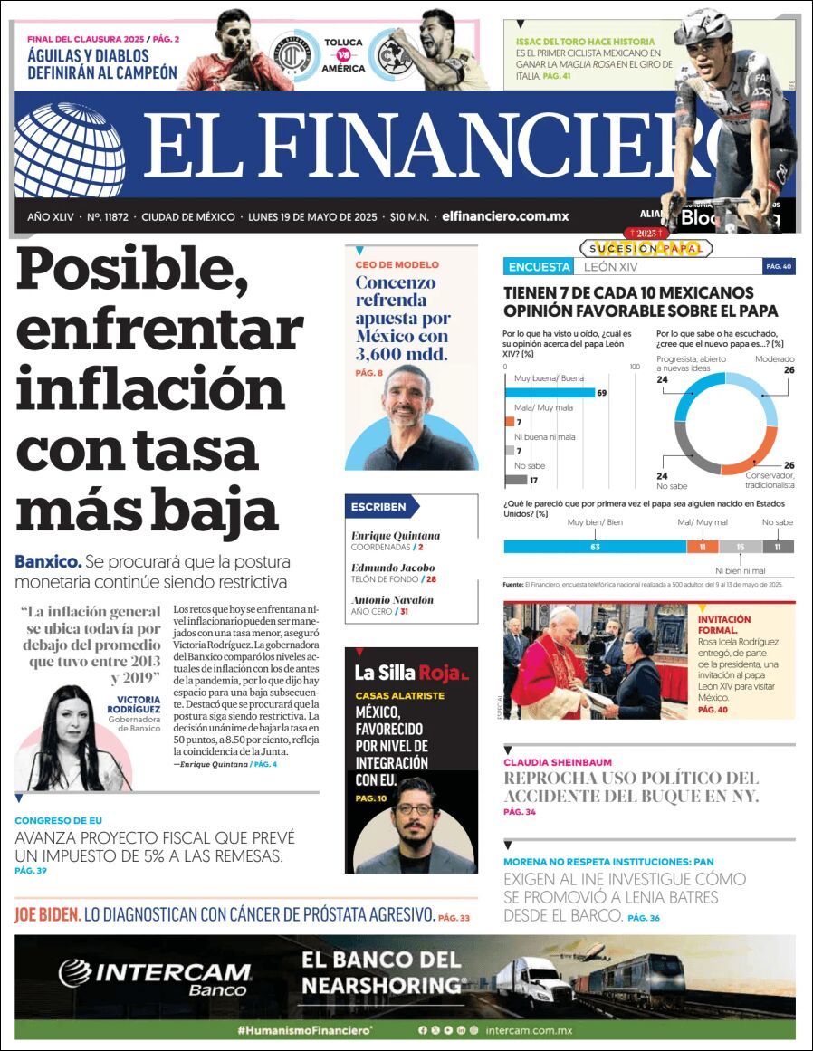 El Financiero, edición del lunes 19 de mayo de 2025 El Financiero, edición del lunes 19 de mayo de 2025