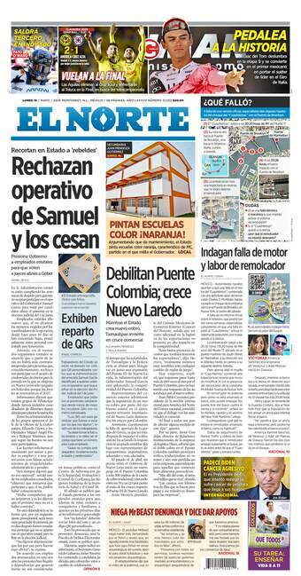 El Norte, edición del lunes 19 de mayo de 2025 El Norte, edición del lunes 19 de mayo de 2025