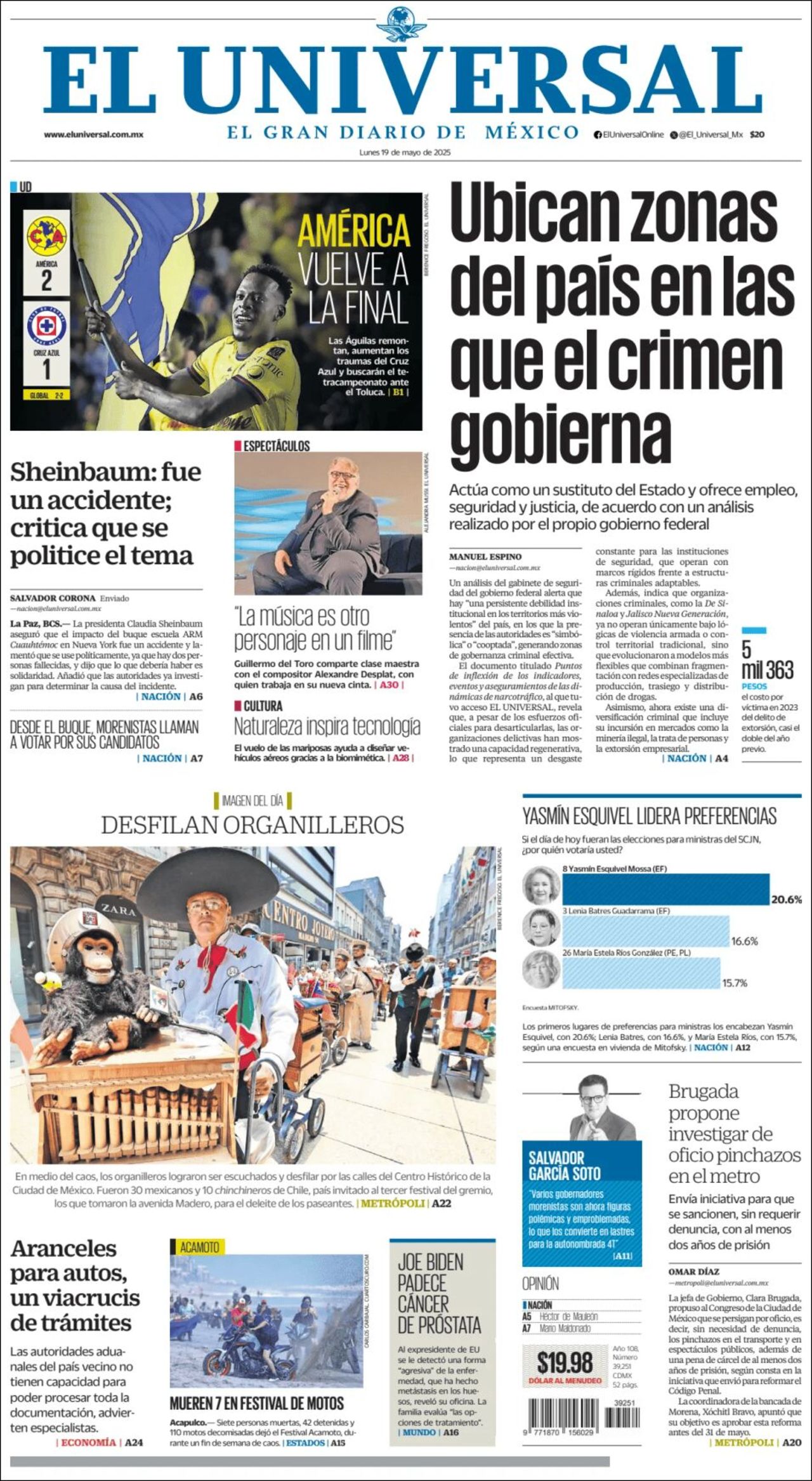 El Universal, edición del lunes 19 de mayo de 2025 El Universal, edición del lunes 19 de mayo de 2025