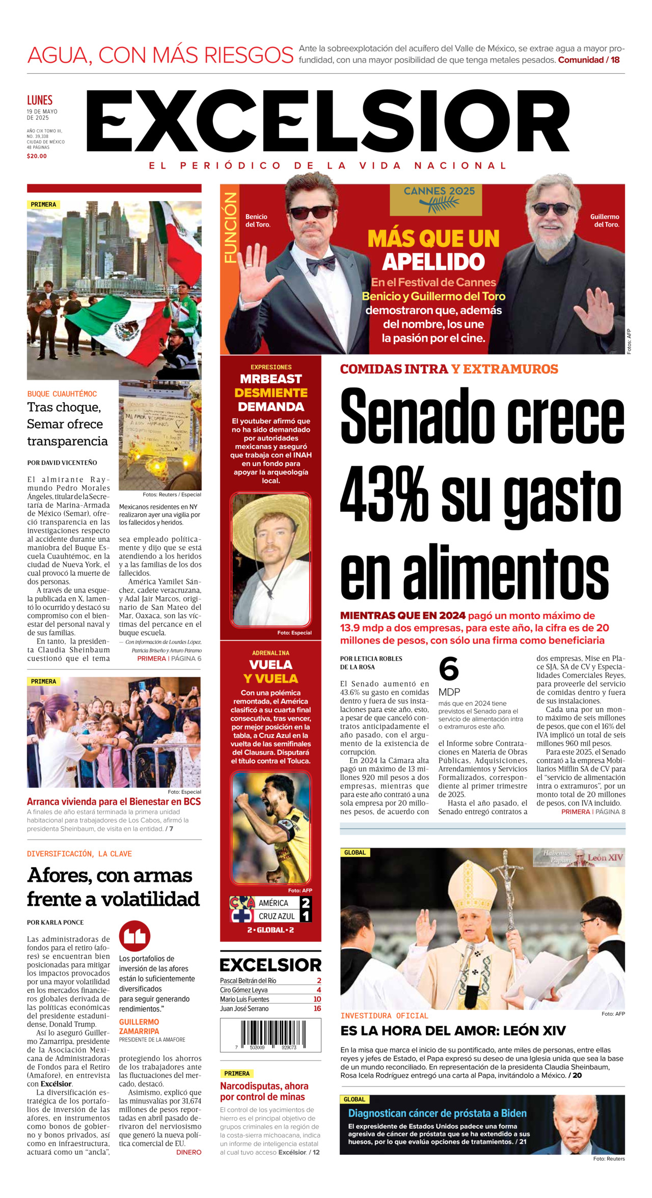Excelsior, edición del lunes 19 de mayo de 2025 Excelsior, edición del lunes 19 de mayo de 2025