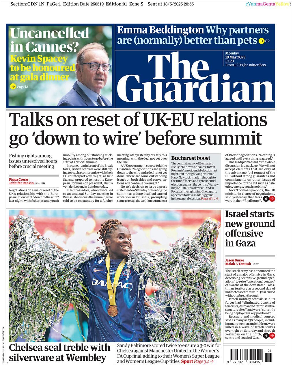 The Guardian, edición del lunes 19 de mayo de 2025 The Guardian, edición del lunes 19 de mayo de 2025