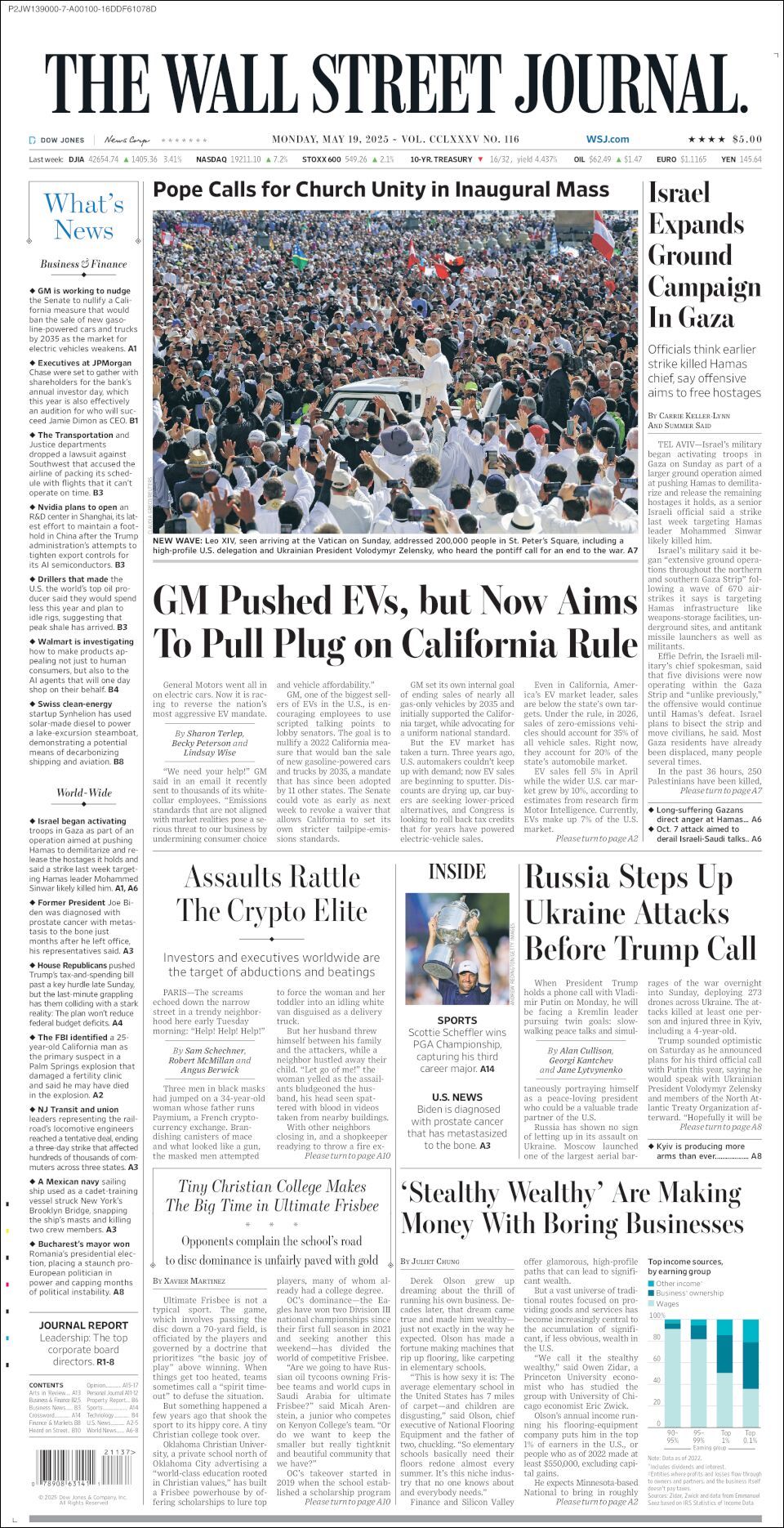 The Wall Street Journal, edición del lunes 19 de mayo de 2025 The Wall Street Journal, edición del lunes 19 de mayo de 2025