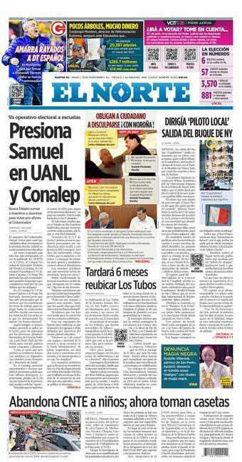 El Norte, edición del martes 20 de mayo de 2025 El Norte, edición del martes 20 de mayo de 2025