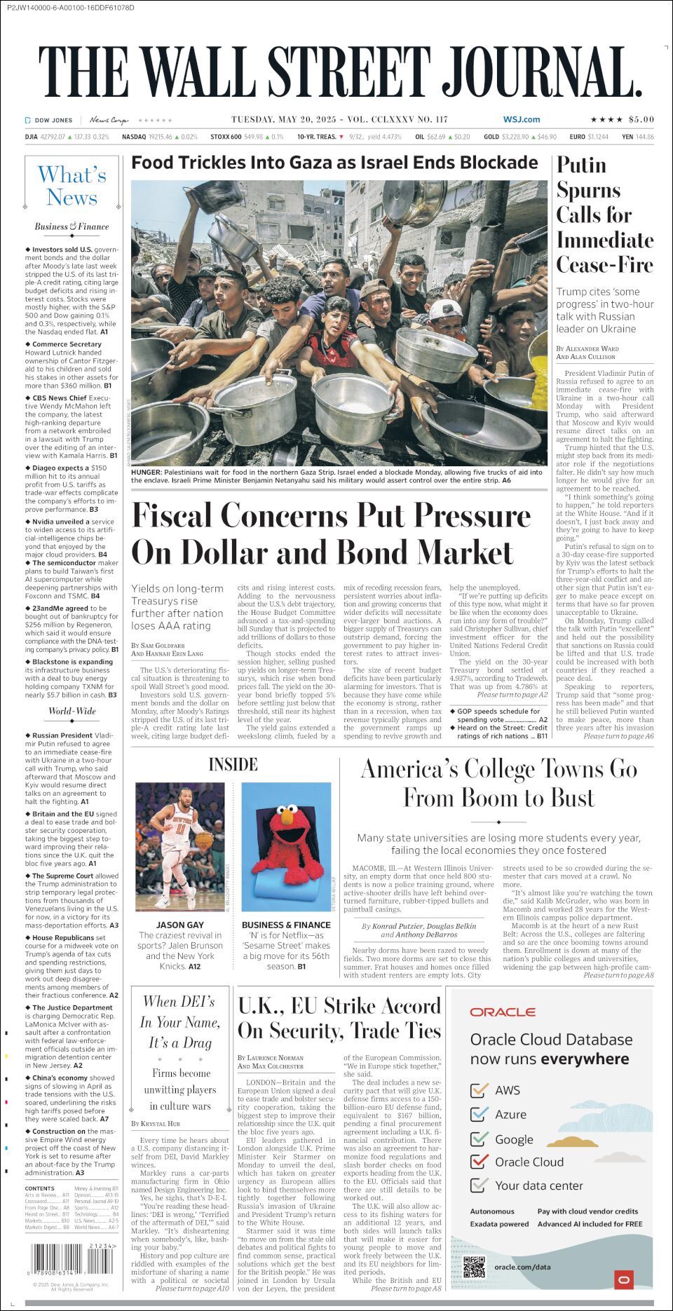 The Wall Street Journal, edición del martes 20 de mayo de 2025 The Wall Street Journal, edición del martes 20 de mayo de 2025