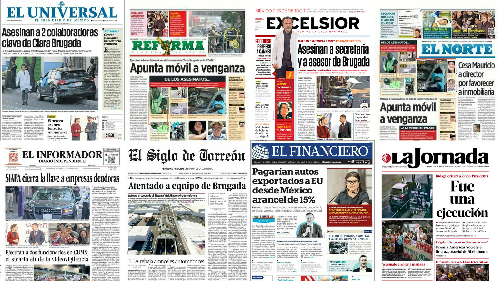Portadas de periódicos impresos más importantes de México hoy
