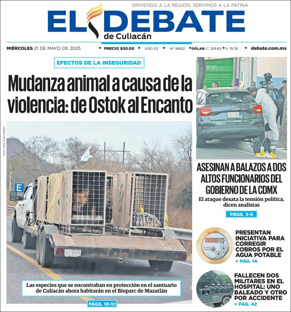 El Debate Culiacán, edición del miércoles 21 de mayo de 2025 El Debate Culiacán, edición del miércoles 21 de mayo de 2025