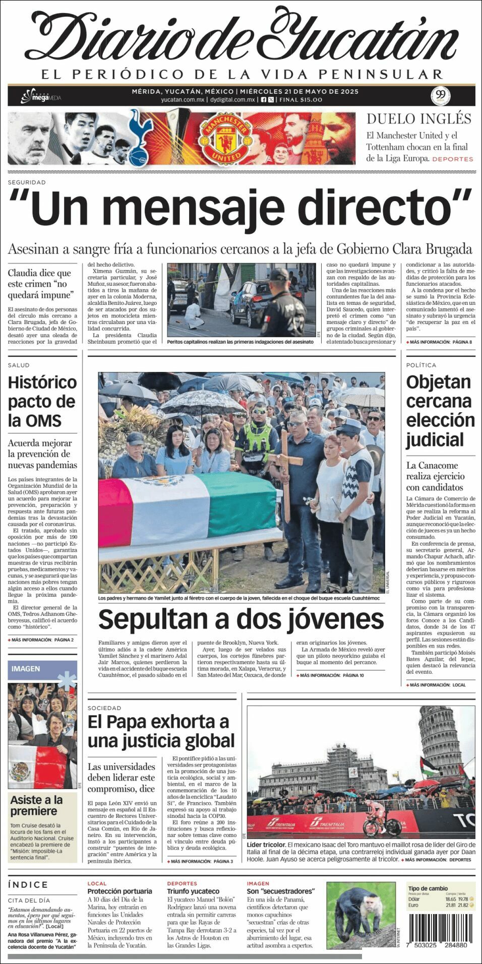 El Diario de Yucatán, edición del miércoles 21 de mayo de 2025 El Diario de Yucatán, edición del miércoles 21 de mayo de 2025