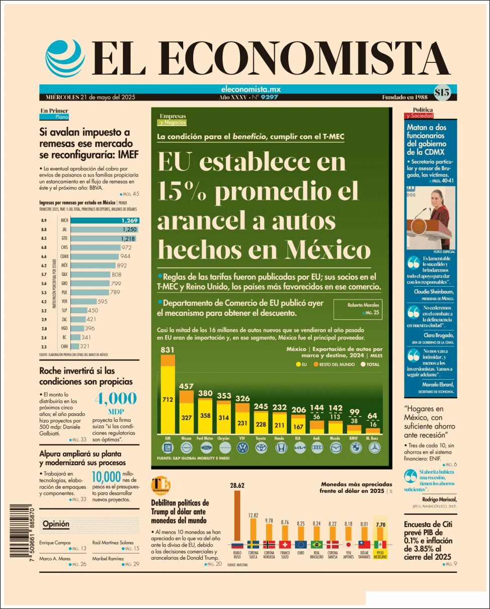 El Economista, edición del miércoles 21 de mayo de 2025 El Economista, edición del miércoles 21 de mayo de 2025
