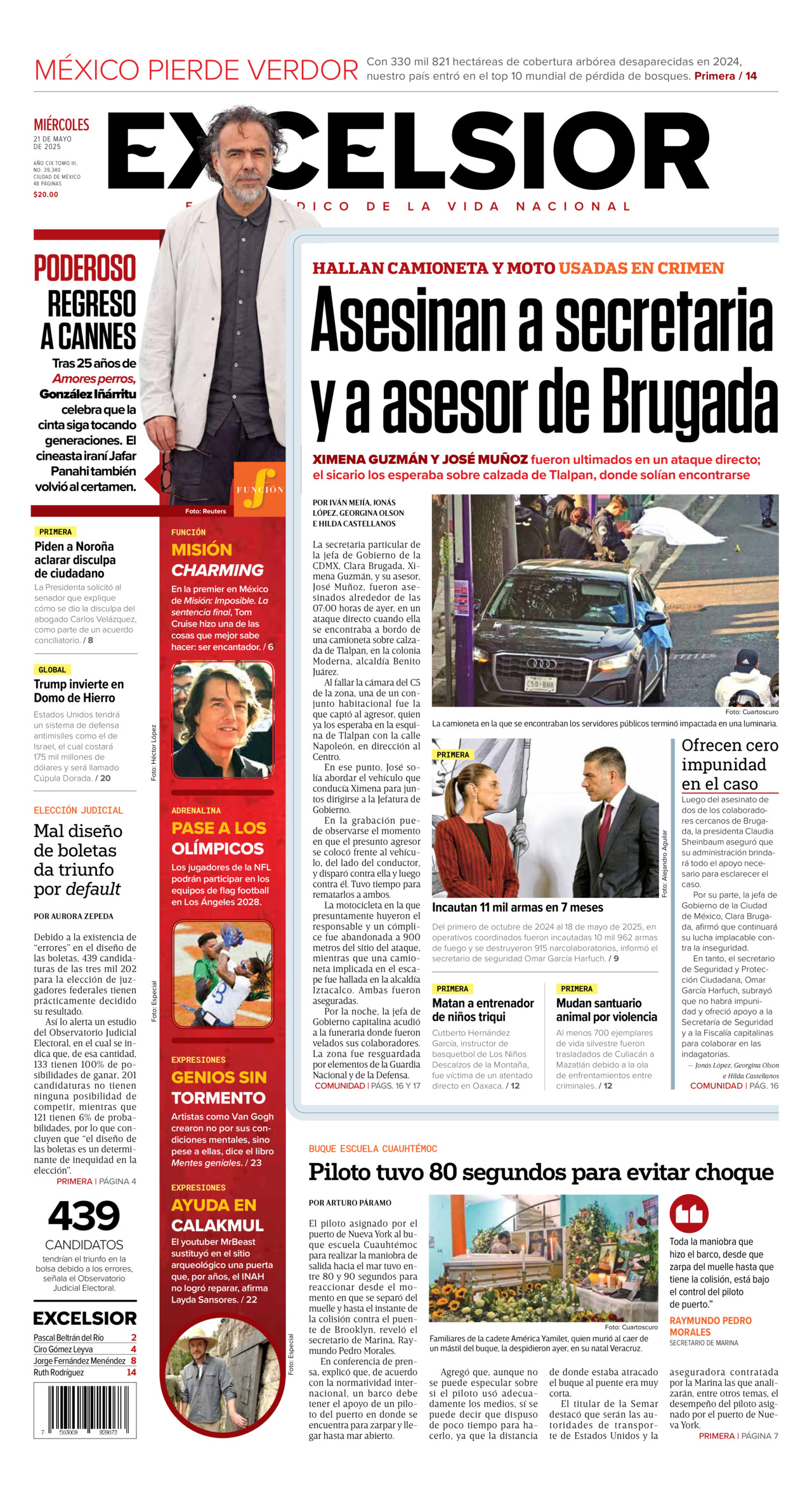 Excelsior, edición del miércoles 21 de mayo de 2025 Excelsior, edición del miércoles 21 de mayo de 2025