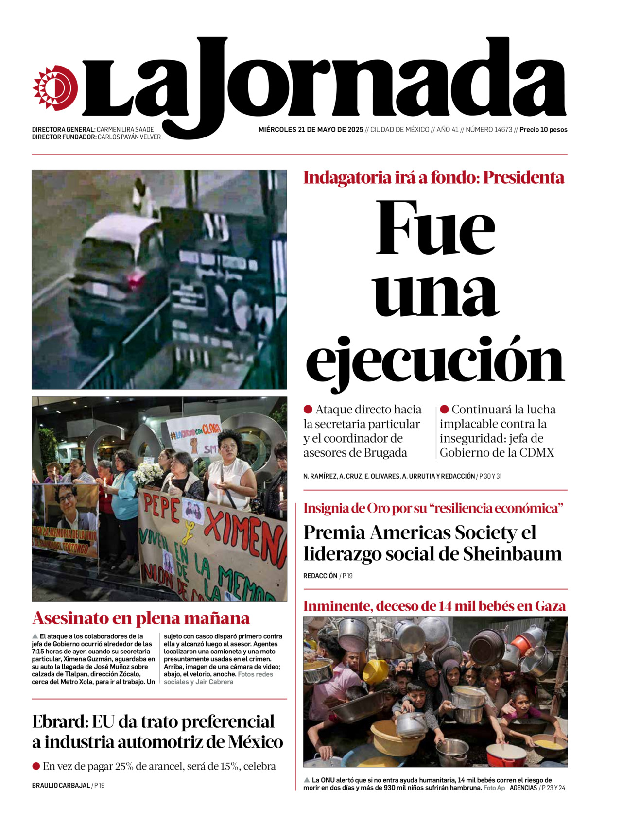 La Jornada, edición del miércoles 21 de mayo de 2025 La Jornada, edición del miércoles 21 de mayo de 2025