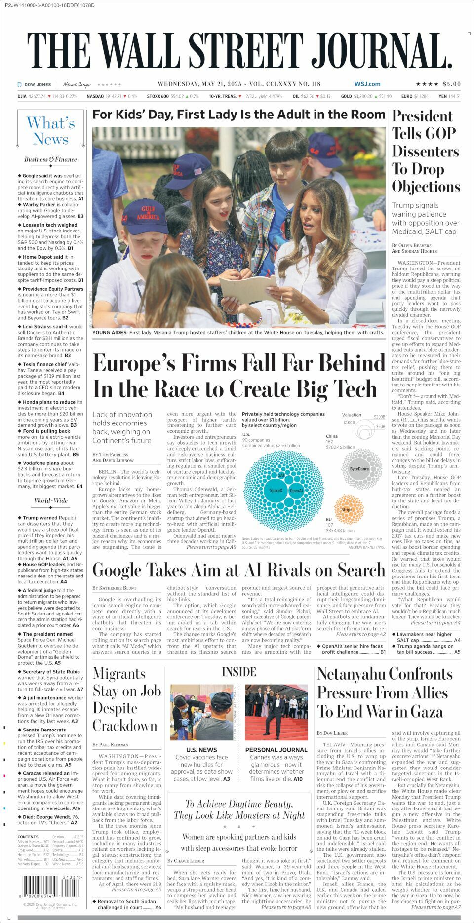 The Wall Street Journal, edición del miércoles 21 de mayo de 2025 The Wall Street Journal, edición del miércoles 21 de mayo de 2025