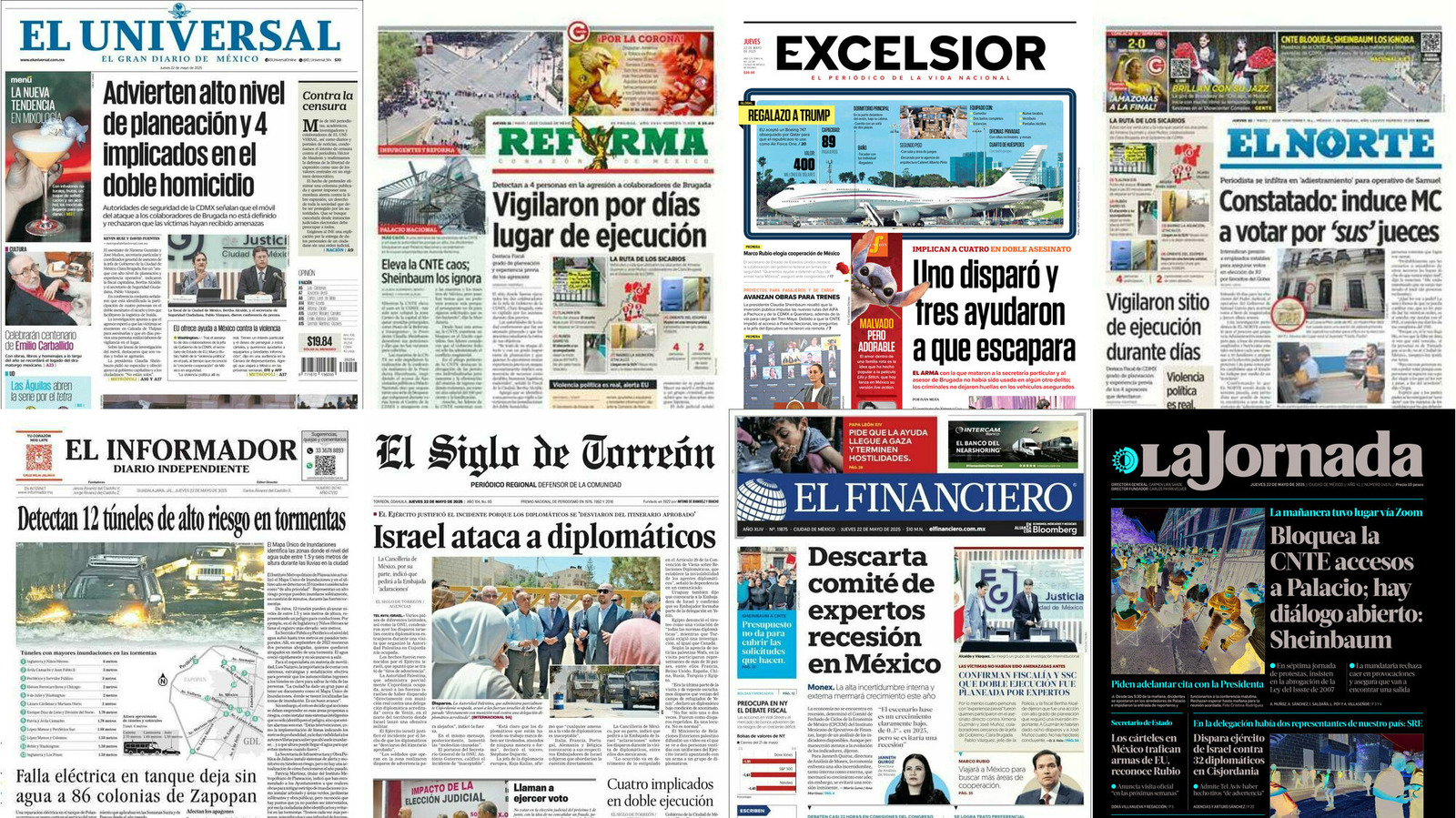 Portadas de periódicos impresos más importantes de México hoy