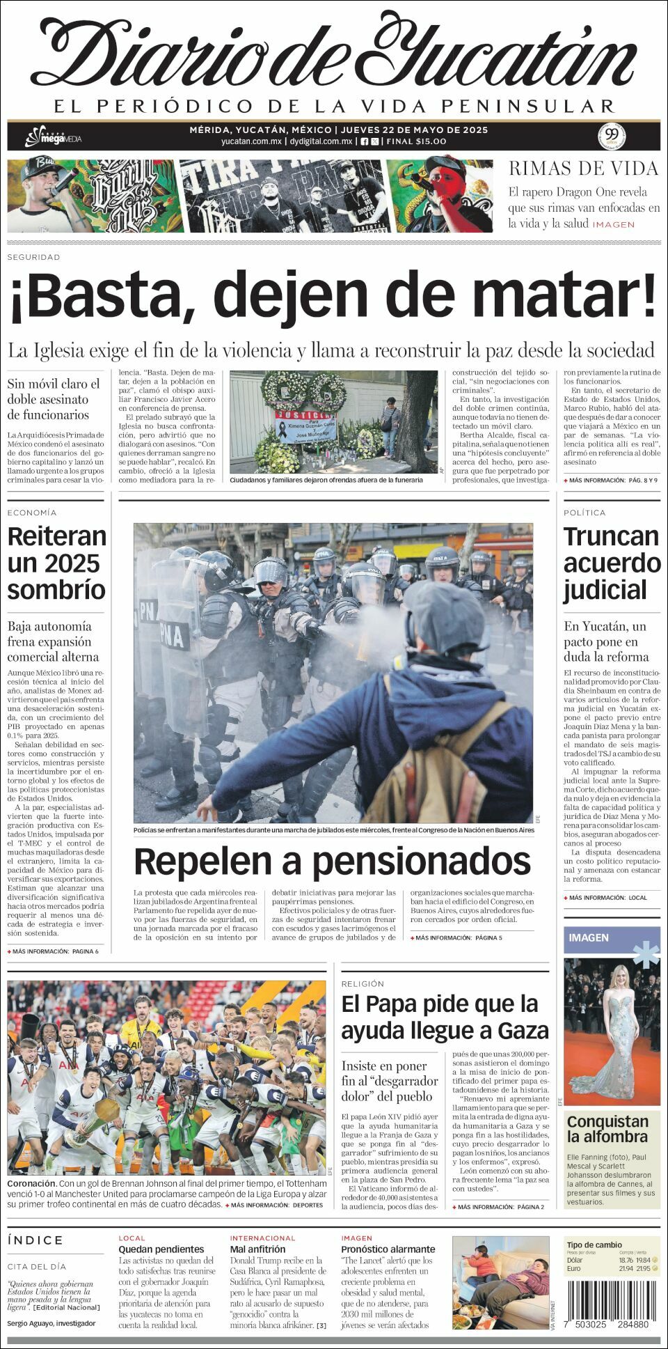 El Diario de Yucatán, edición del jueves 22 de mayo de 2025 El Diario de Yucatán, edición del jueves 22 de mayo de 2025