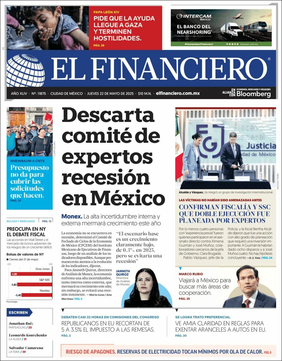 El Financiero, edición del jueves 22 de mayo de 2025 El Financiero, edición del jueves 22 de mayo de 2025