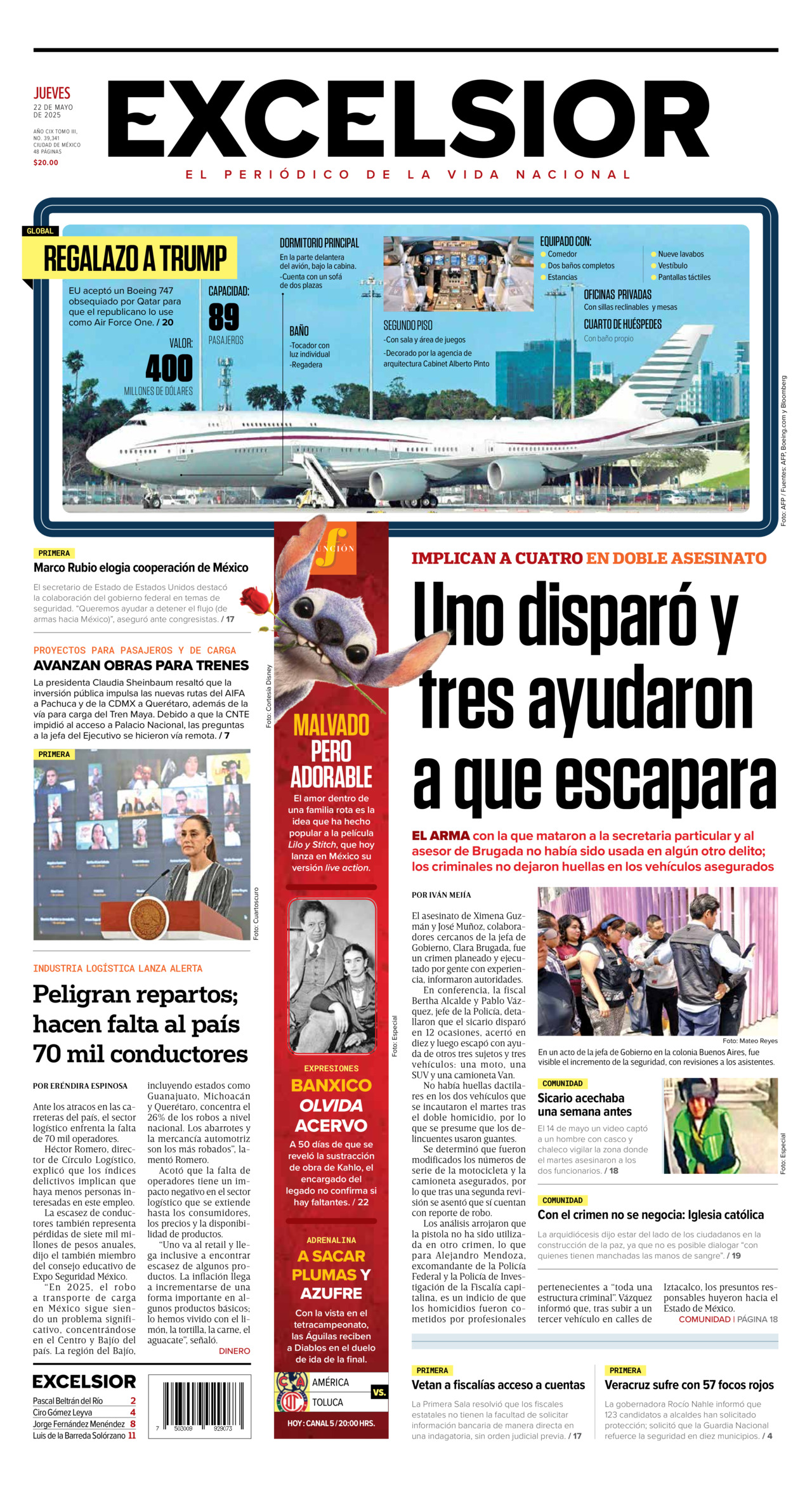 Excelsior, edición del jueves 22 de mayo de 2025 Excelsior, edición del jueves 22 de mayo de 2025