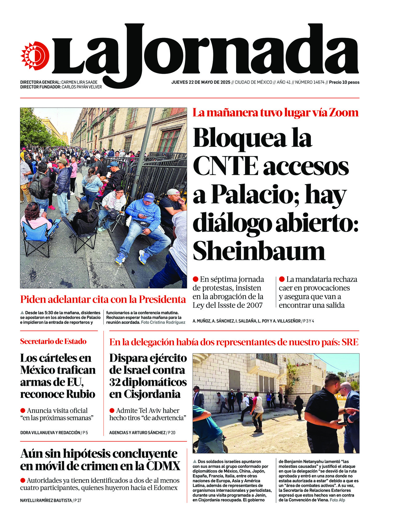 La Jornada, edición del jueves 22 de mayo de 2025 La Jornada, edición del jueves 22 de mayo de 2025