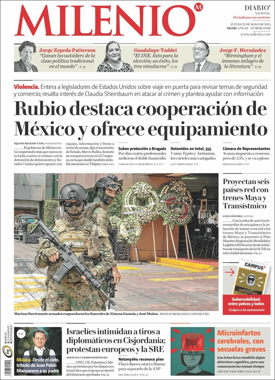 Milenio, edición del jueves 22 de mayo de 2025 Milenio, edición del jueves 22 de mayo de 2025