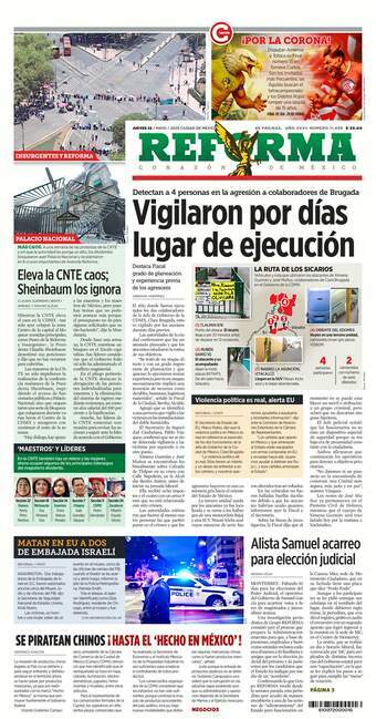 Reforma, edición del jueves 22 de mayo de 2025 Reforma, edición del jueves 22 de mayo de 2025