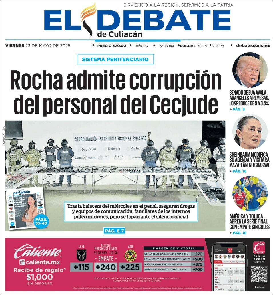 El Debate Culiacán, edición del viernes 23 de mayo de 2025 El Debate Culiacán, edición del viernes 23 de mayo de 2025