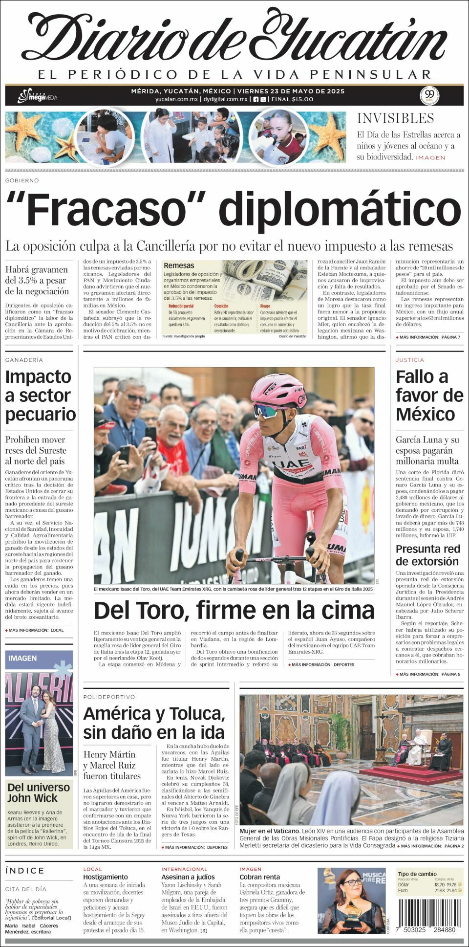 El Diario de Yucatán, edición del viernes 23 de mayo de 2025 El Diario de Yucatán, edición del viernes 23 de mayo de 2025