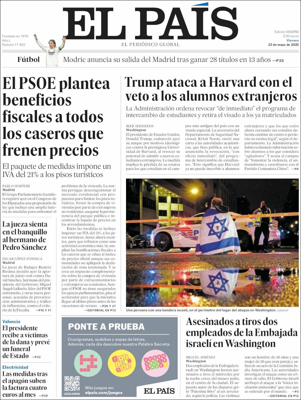 El País, edición del viernes 23 de mayo de 2025 El País, edición del viernes 23 de mayo de 2025