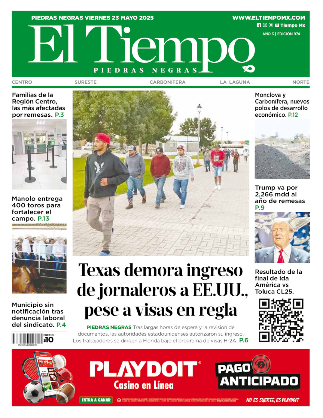El Tiempo Piedras Negras, edición del viernes 23 de mayo de 2025 El Tiempo Piedras Negras, edición del viernes 23 de mayo de 2025