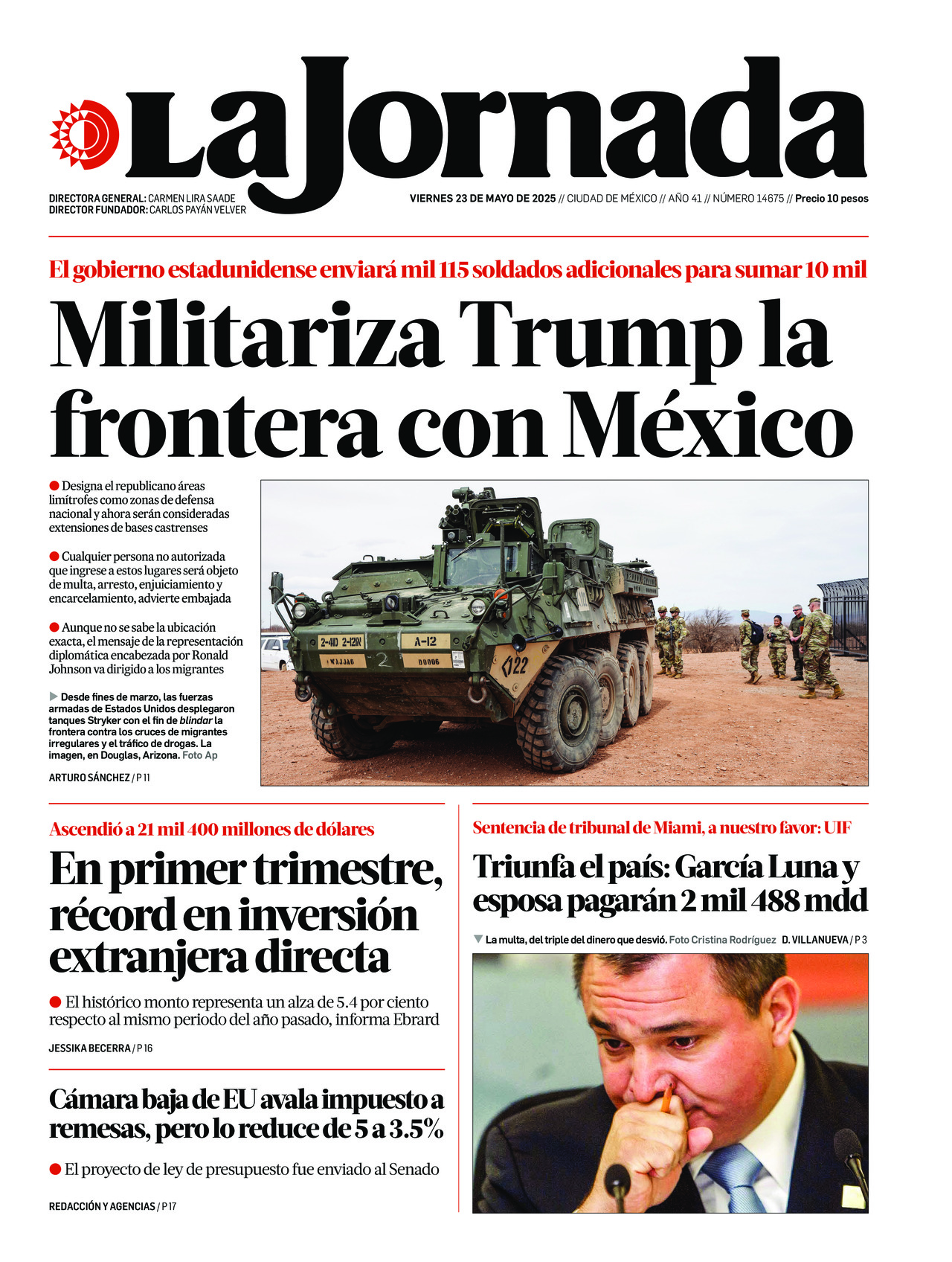 La Jornada, edición del viernes 23 de mayo de 2025 La Jornada, edición del viernes 23 de mayo de 2025