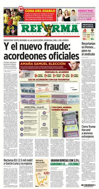 Reforma, edición del viernes 23 de mayo de 2025 Reforma, edición del viernes 23 de mayo de 2025