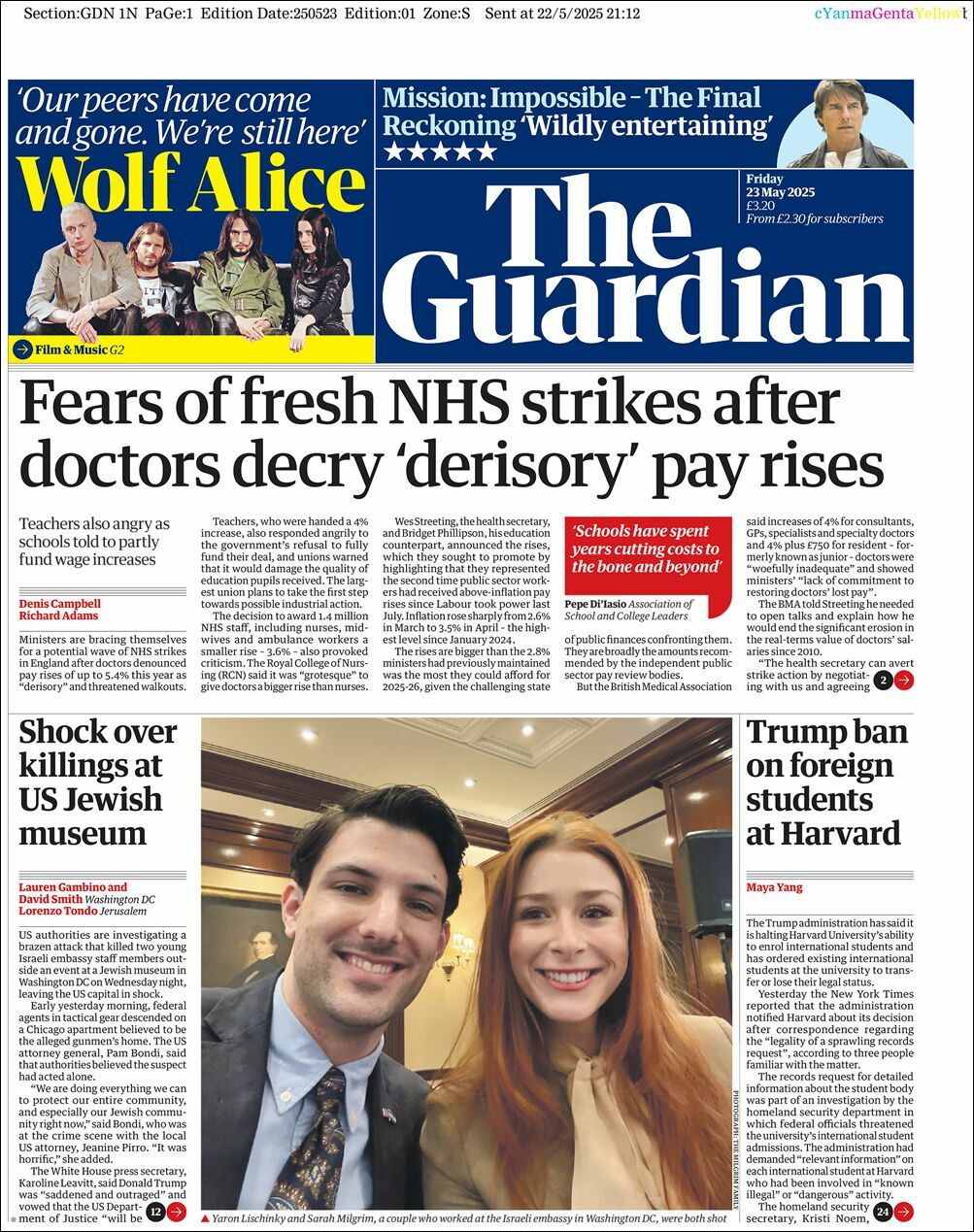 The Guardian, edición del viernes 23 de mayo de 2025 The Guardian, edición del viernes 23 de mayo de 2025