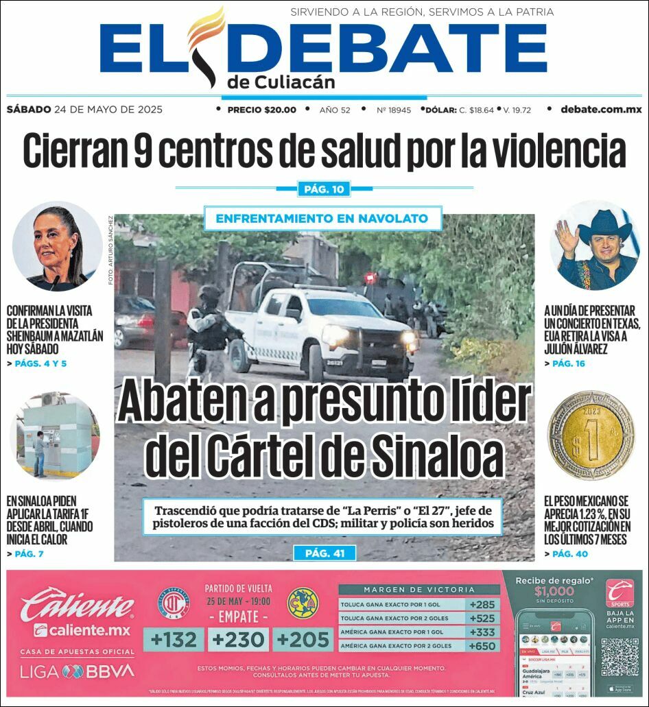 El Debate Culiacán, edición del sábado 24 de mayo de 2025 El Debate Culiacán, edición del sábado 24 de mayo de 2025